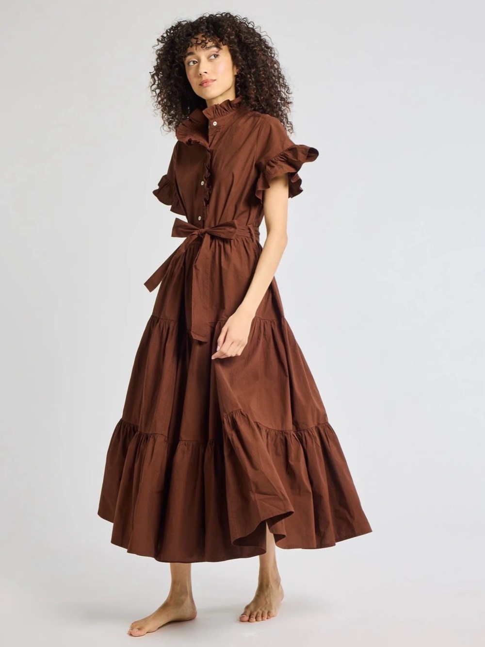 Mille Victoria dress in chocolate